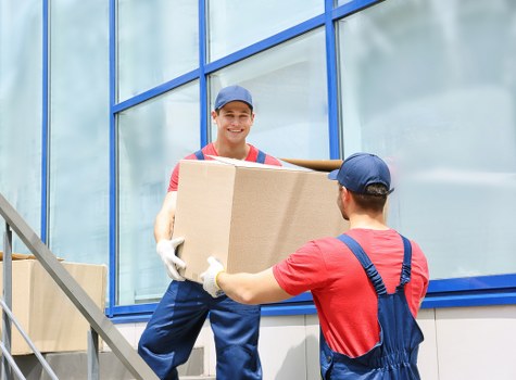 Removalists handling fragile household items during a Hampstead move