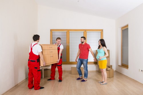 Packed boxes and household items ready for local removal