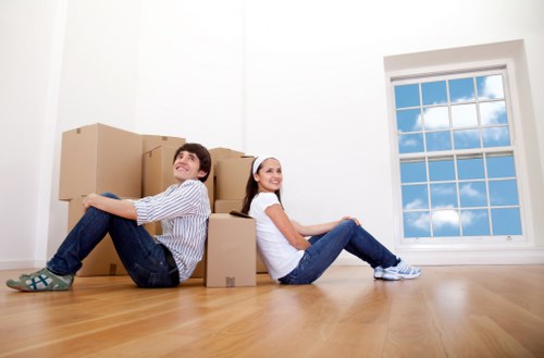 Team handling furniture for a flat move in Hampstead