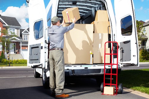 Careful loading of boxes and furniture for a Hampstead removal van service