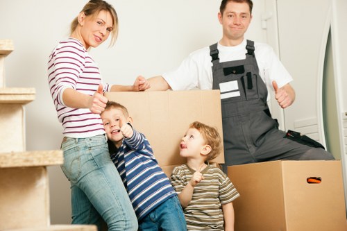 Unpacking boxes into a new Hampstead home after moving day